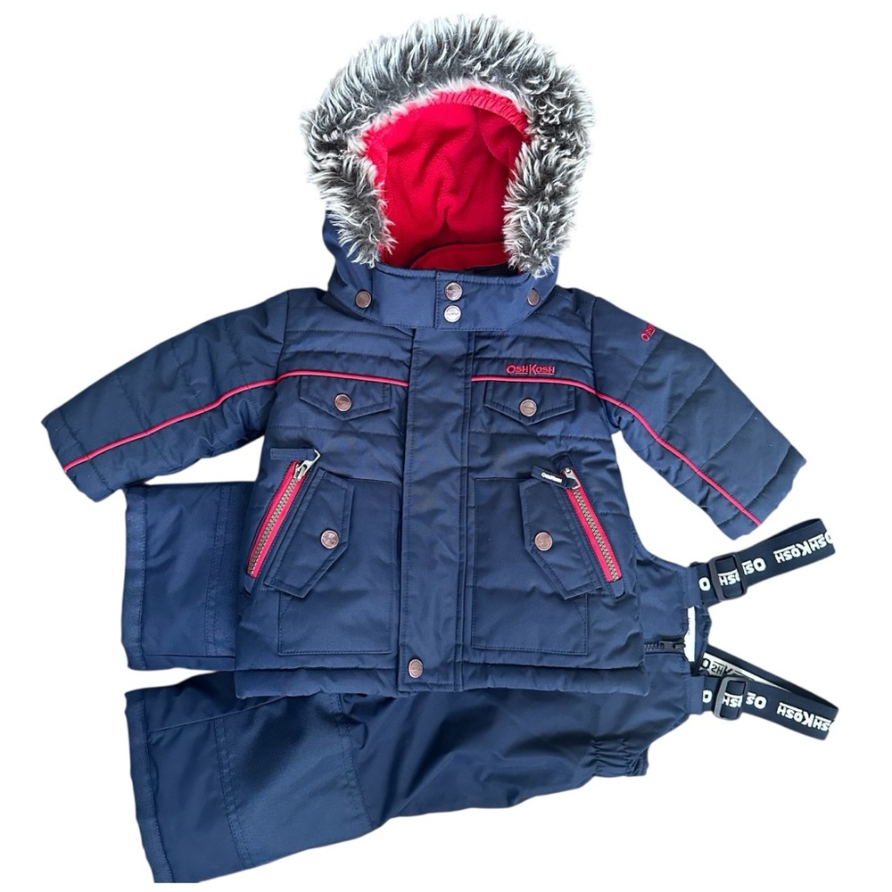 OshKosh Baby 3-Piece Snowsuit Set 12M coat & snow pants with hat